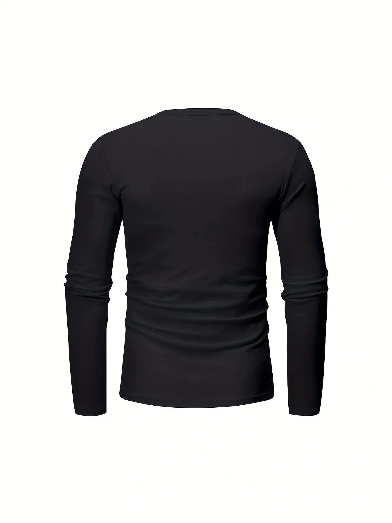 Cross-border Spring and Autumn Clothing European and American Men's T-Shirt Long-sleeved Men's Base Henry Shirt