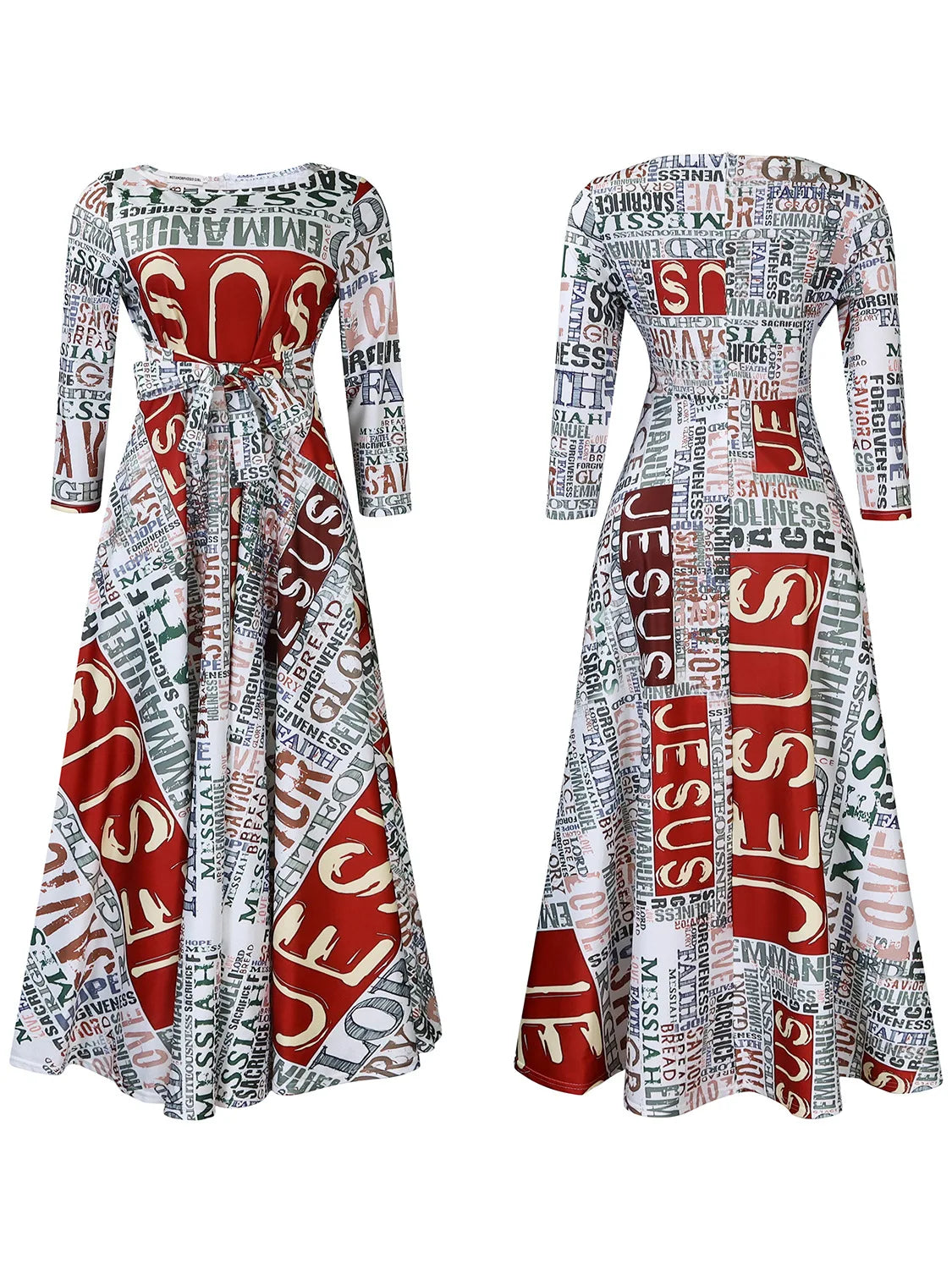 Women's 2024 Autumn New Style Fashionable Elegant Temperament Fashionable Printed Strap Waist Large Skirt Large Size Dress