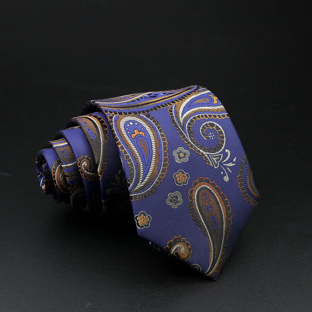 New Style Fashion Jacquard Floral Paisley Necktie Polyester Male Narrow Red Blue Tie Suit Shirt Gift For Men Accessory Gravatas