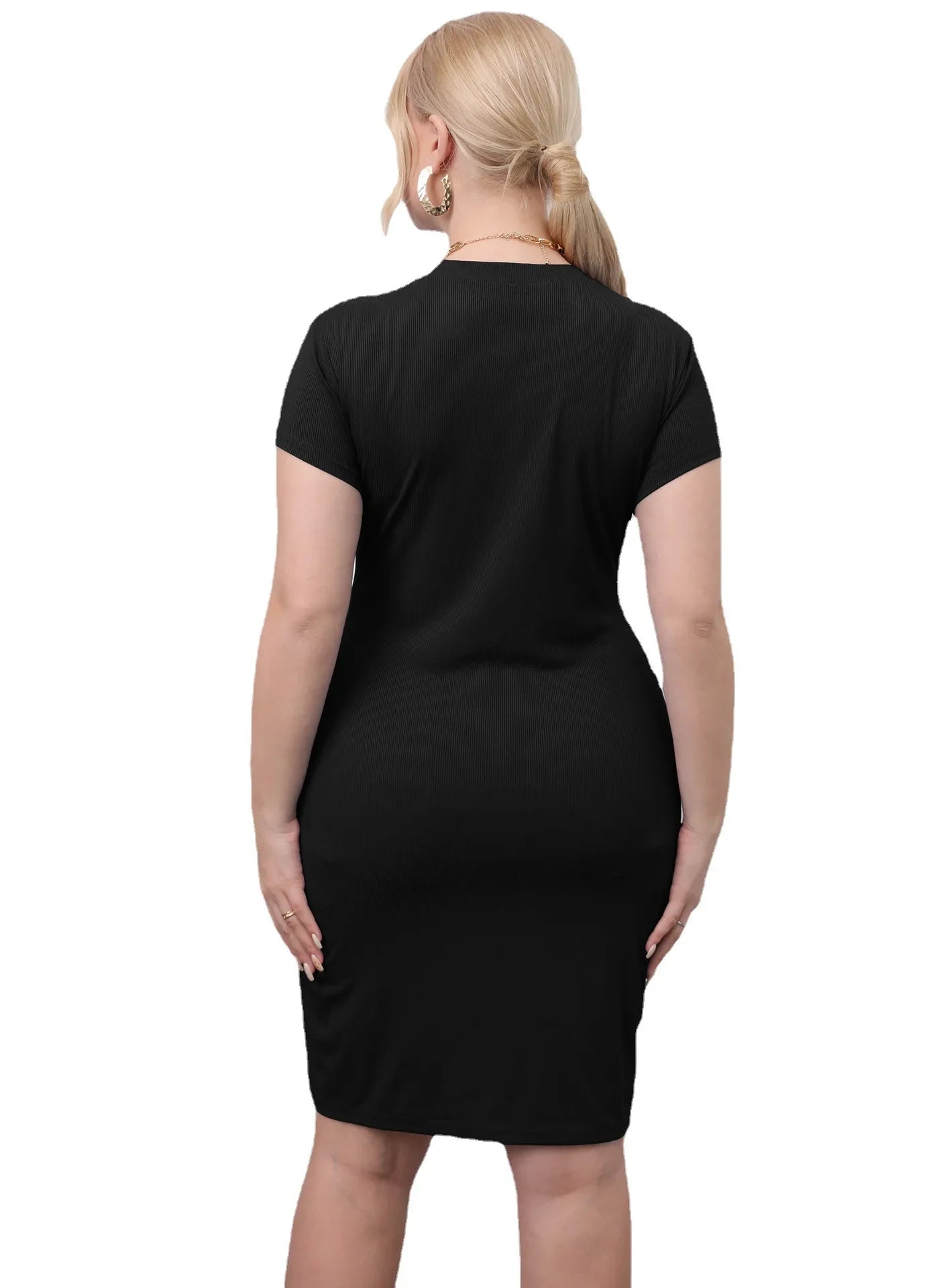 Plus Size Plus Size Women's Side Slit Bodycon Skirt Smooths Your Silhouette Simple Casual Dress European And American Fashion...