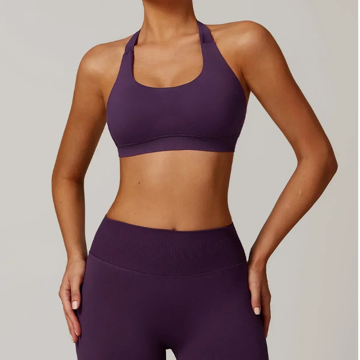 Women's Gym Solid Color Sports Bra Sexy Tight Fitting Backless Seamless with Chest Cushion Vest Exercise Yoga Camisole Top