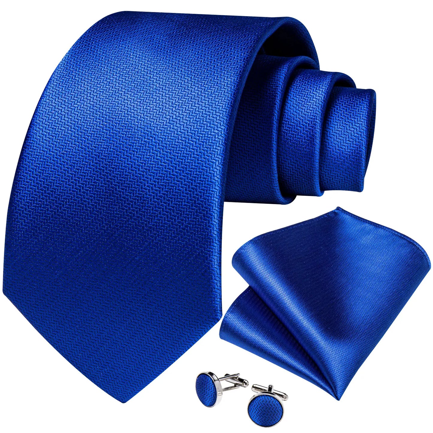 Men's Ties Solid Pink Blue Green Purple Wedding Party Accessories Groom Necktie Handkerchief Cufflinks Gift for Husband