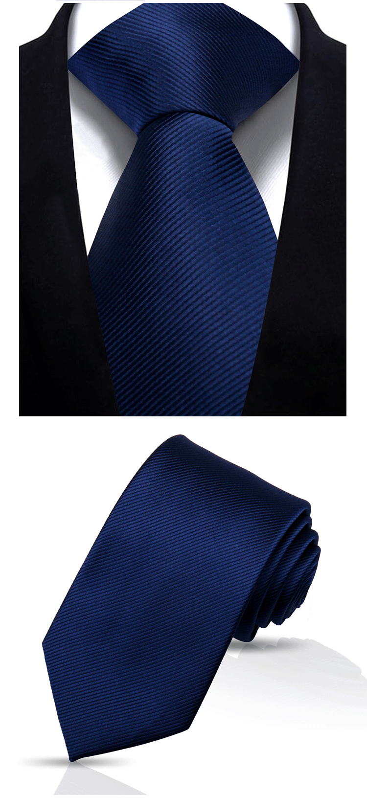 Solid Tie 7.5cm Necktie For Men Fashion Wedding Ties Slim Blue Gray Classic Neckties Men Business Jacquard Woven Classic Gravats