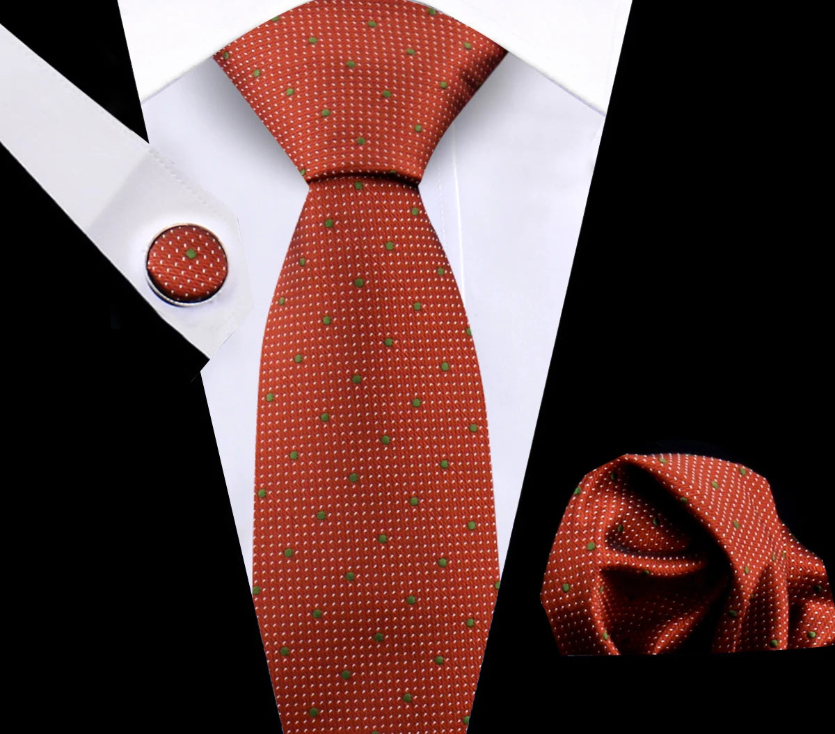 Luxury Plaid Tie For Mens Necktie Handkerchief Pocket Square Cufflinks Set Jacquard Woven Ties Wedding Business Accessories