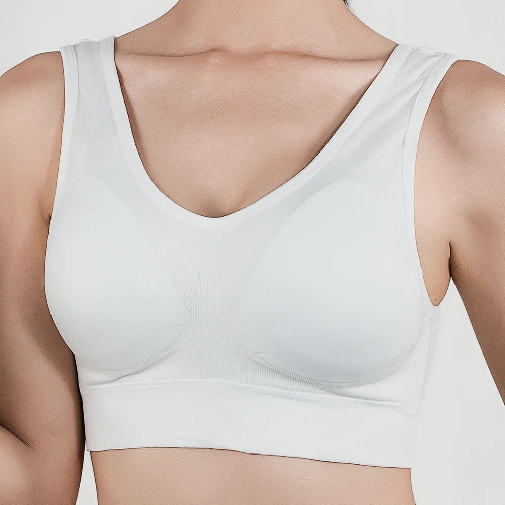 Women Large Seamless Bras Push Up Sports Top Female Breathable Brassiere Unwired Active Padded Bra Crop Top Gym Runing Yoga Vest