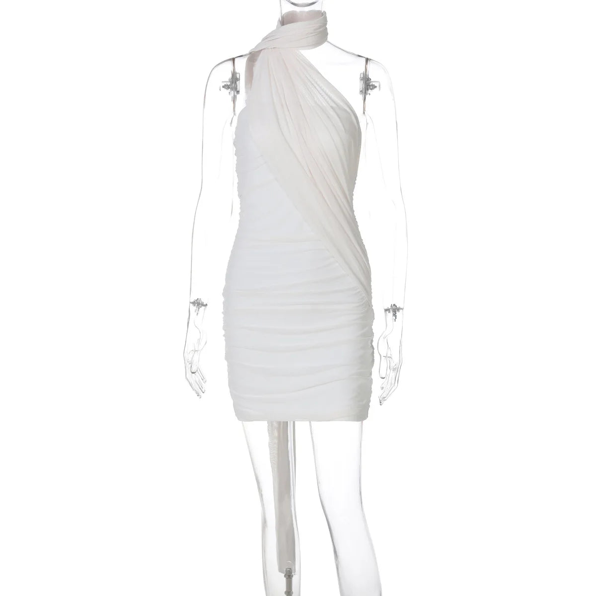 Tuularose Party Gathering Mini Dress Summer Sleeveless Backless Fluttering Mesh Dress Women's Sexy Fashion Wrap Mini Dresses