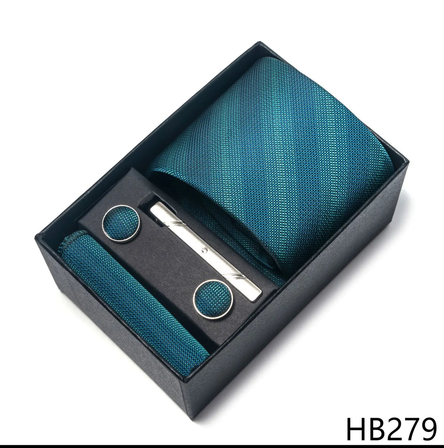 Luxury Brand 8 cm Tie Handkerchief Cufflink Clip Set For Men Wedding Gravata Suit Accessories Holiday Gift Box