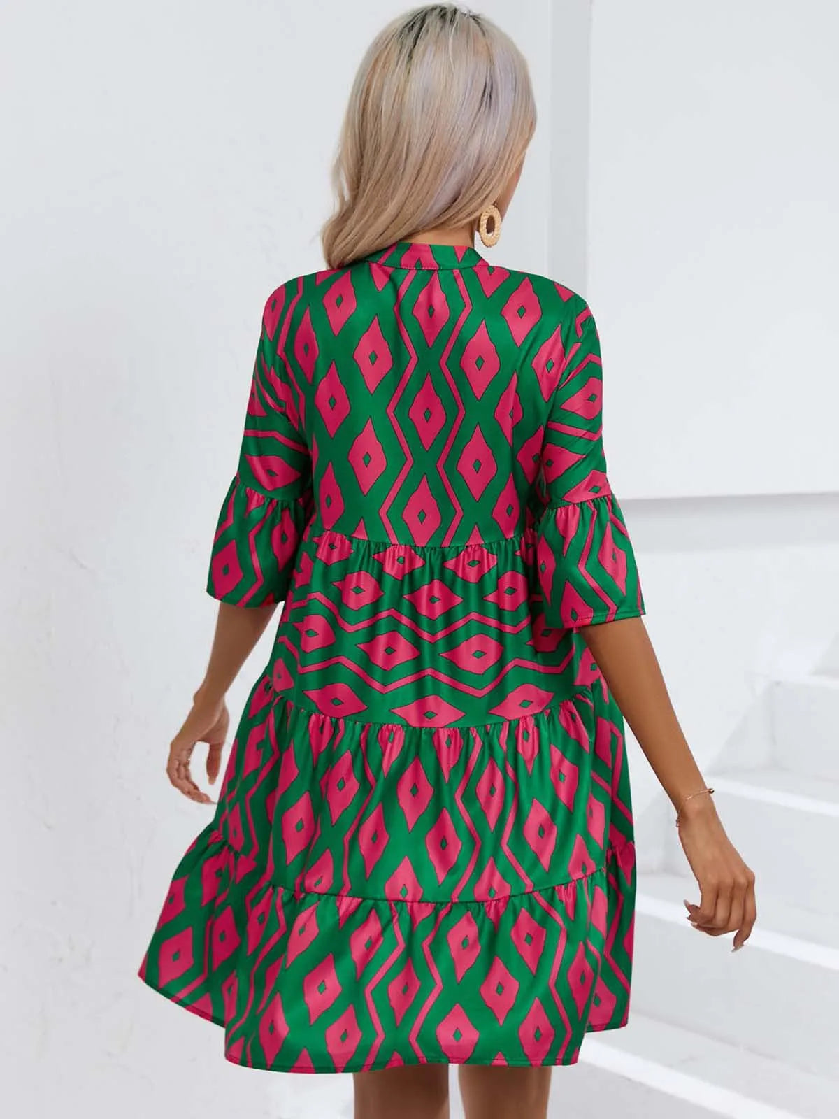 Women's Spring Summer Printed Dress Long Sleeve Flared Mid-Length Official Store Exclusive New Arrivals