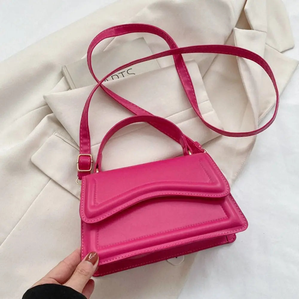 New Fashion Sling Shoulder Bag Trend PU Leather Messenger Handbags Solid Color Leisure Stylish Crossbody Bags For Women Girls