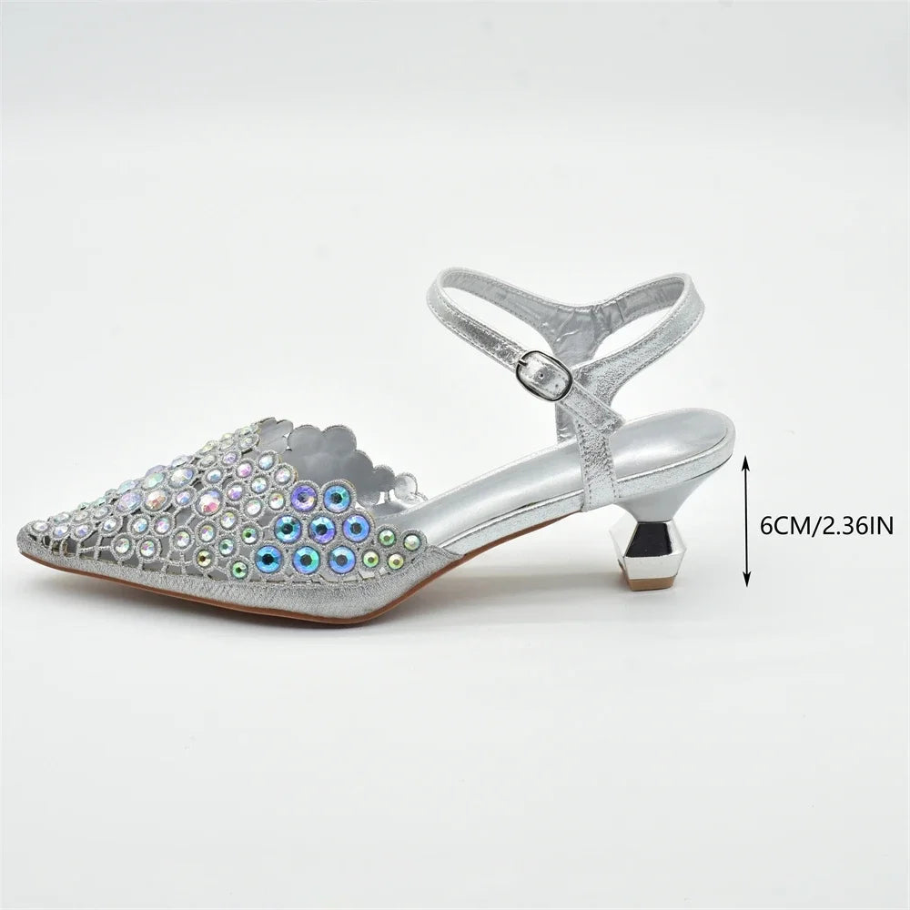 Hot Selling Pointed Toe Ladies Shoes Matching Bag Set for Nigeran Wedding Party Pumps Shoes for Women 2025 Designer Luxury