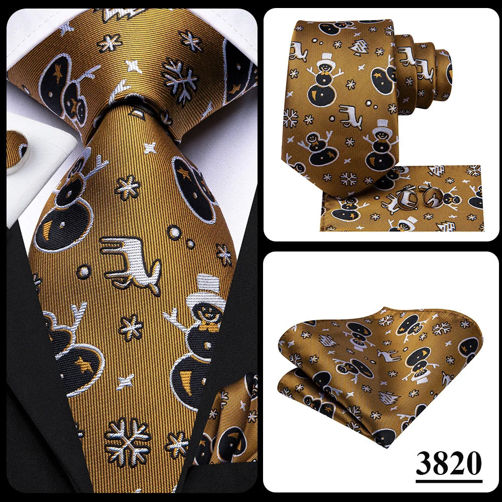 Hi-Tie Paisley Brown Tie For Men Elegant Mens Necktie Pocket Square Cufflink Groom Wedding Accessory Wholesale New Designer