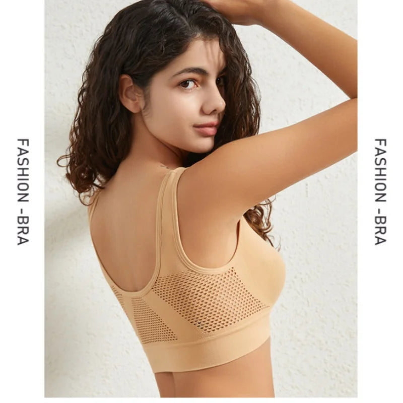Seamless Bras For Women Push Up Sports Bralette Female Non-wire No Pad Crop Top Hollow Breathable Sexy Lingerie S-5XL Brassiere