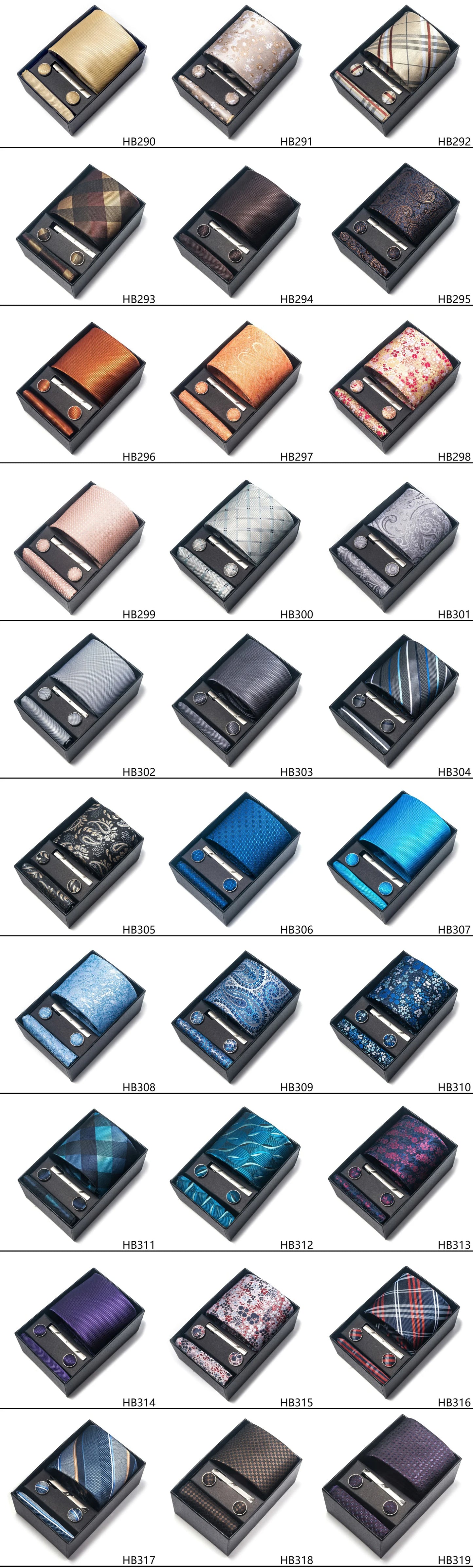 Luxury Brand 8 cm Tie Handkerchief Cufflink Clip Set For Men Wedding Gravata Suit Accessories Holiday Gift Box