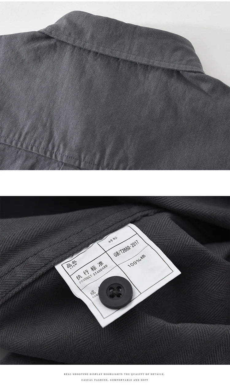 2025 New Spring Japan Workwear Long Sleeve Shirts 100% Cotton Fashion Versatile Artistic Casual Loose Tops Men Drop Shipping