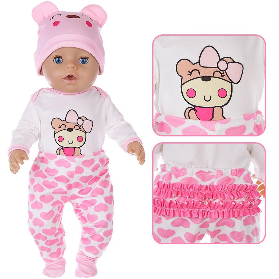2023 New Cute frog Suits Fit For 43cm Baby Doll 17 Inch Reborn Baby Doll Clothes