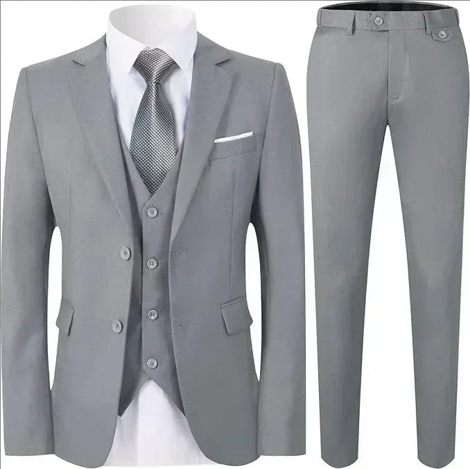 Suit For Men Elegant Wedding 3 Pieces 2 Sets Blazers Full Jackets Vest Pants Formal Fashion Luxury Coats 2025 Classic Costume