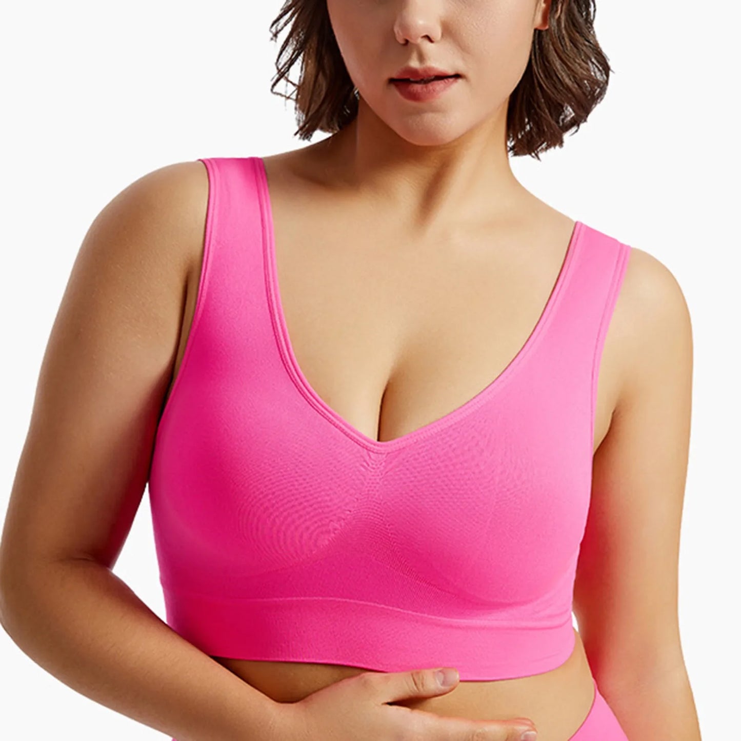 S-5XL Seamless Bras For Women Push Up Hollow Breathable Sports Bra Female Unwired No Pads Crop Top Girls Sexy Lingerie Brassiere