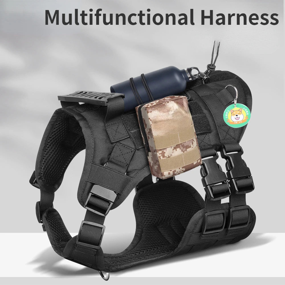 Tactical Dog Harness for Dogs No Pull Adjustable Pet Harness Working Training Easy Control Pet Vest Military Service Dog Harness