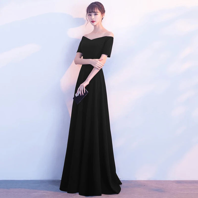 Spring Women Red Evening Party Dresses Short Sleeve V Neck Fit And Flare Long Maxi Summer Dress Lady Prom Gown Robe Longue Femme