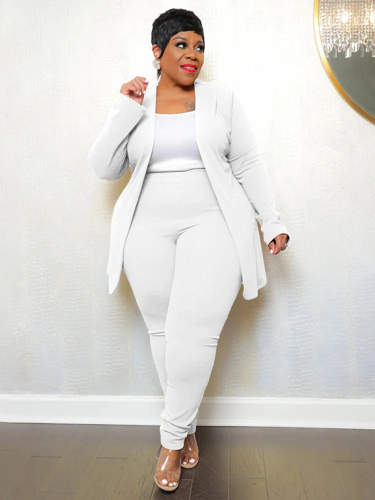 Wmstar Plus Size Two Piece Outfits Women Matching Suit Solid Top Leggings Pants Sets Casual Fall Winter