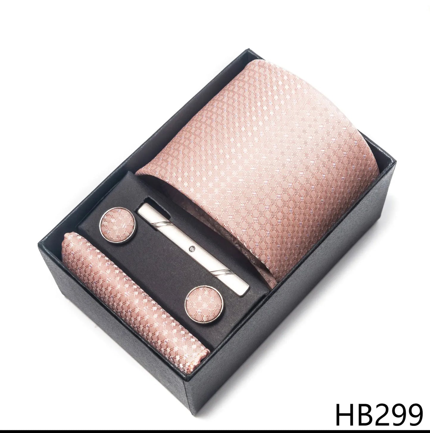 Luxury Brand 8 cm Tie Handkerchief Cufflink Clip Set For Men Wedding Gravata Suit Accessories Holiday Gift Box