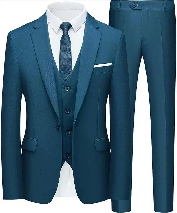 Suit For Men Elegant Wedding 3 Pieces 2 Sets Blazers Full Jackets Vest Pants Formal Fashion Luxury Coats 2025 Classic Costume
