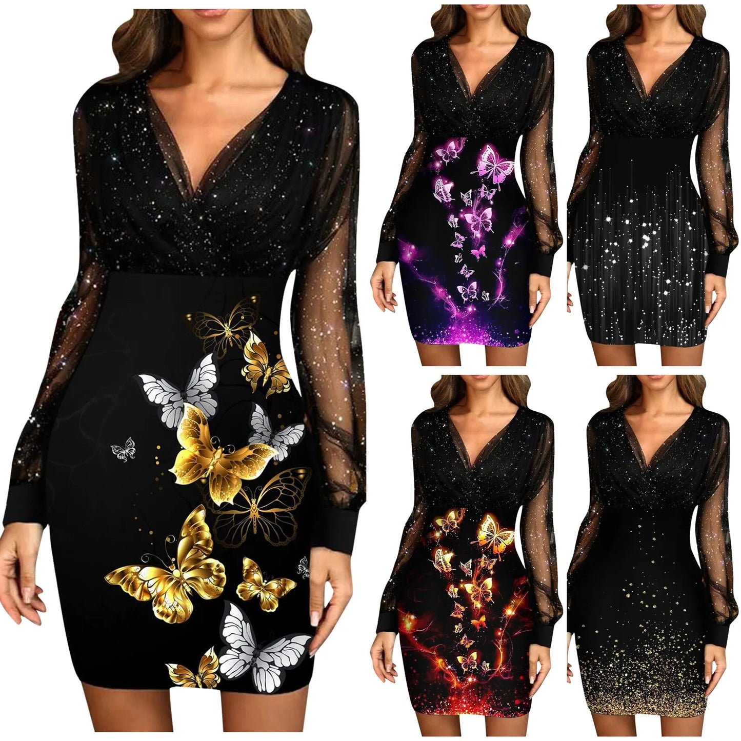 Dress For Women Sexy Formal Gowns and Evening Dresses Fashion Party Club Prom Wrap Long Dress Bright Flash Rhinestone Dress