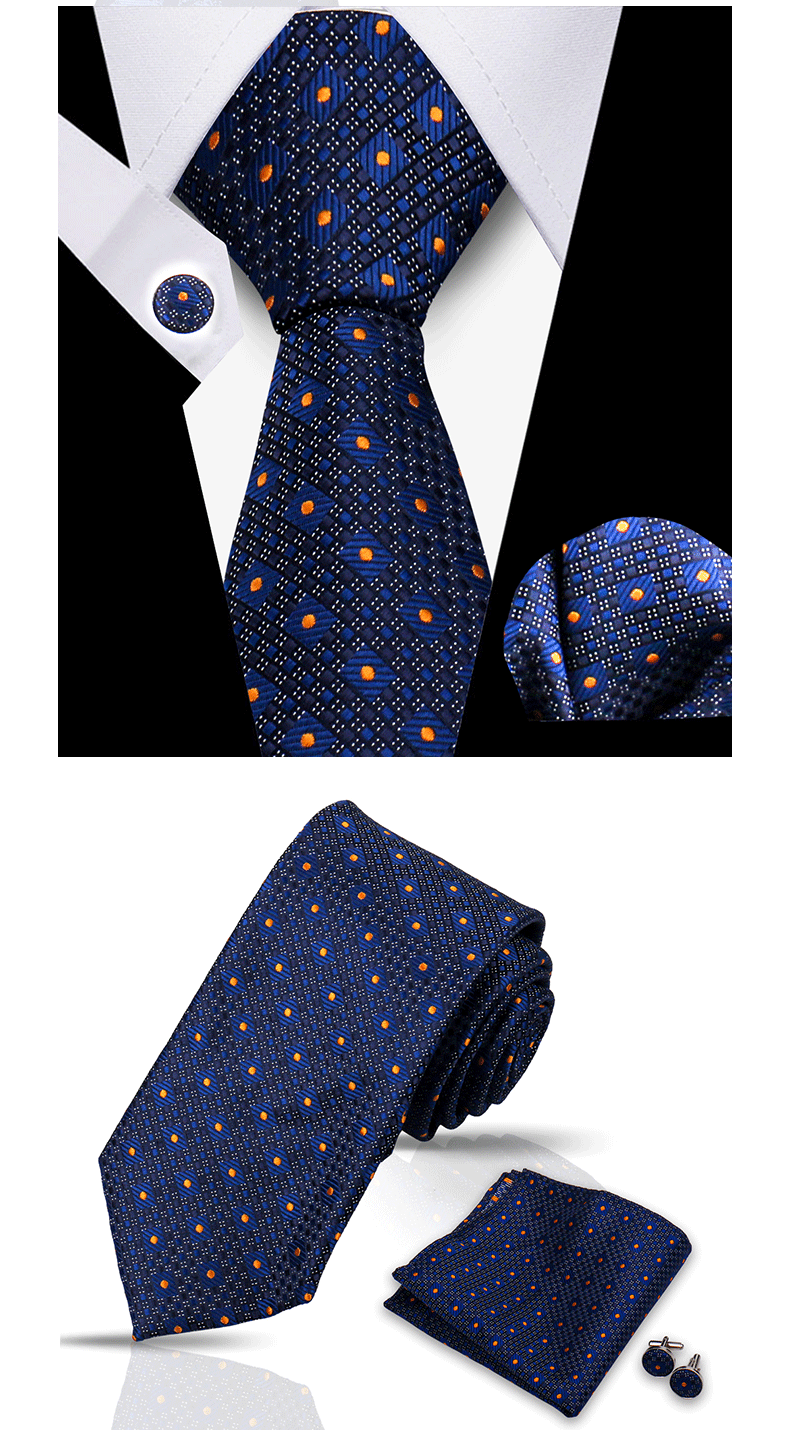 Tie For Men Classic Plaid Handkerchiefs Red Necktie Cufflinks For Men Blouse Business Wedding Accessories Women Collar Man Gift
