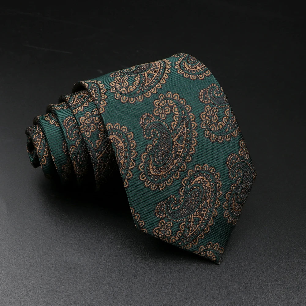 New Style Fashion Jacquard Floral Paisley Necktie Polyester Male Narrow Red Blue Tie Suit Shirt Gift For Men Accessory Gravatas