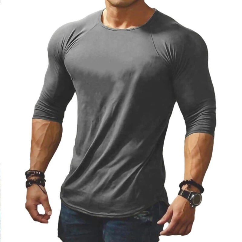 Spring Men Long Sleeve t-Shirt Top Casual White t Shirt For Men Quick Drying Gym Football Tshirt Soild Blouses Tees Male Clothes