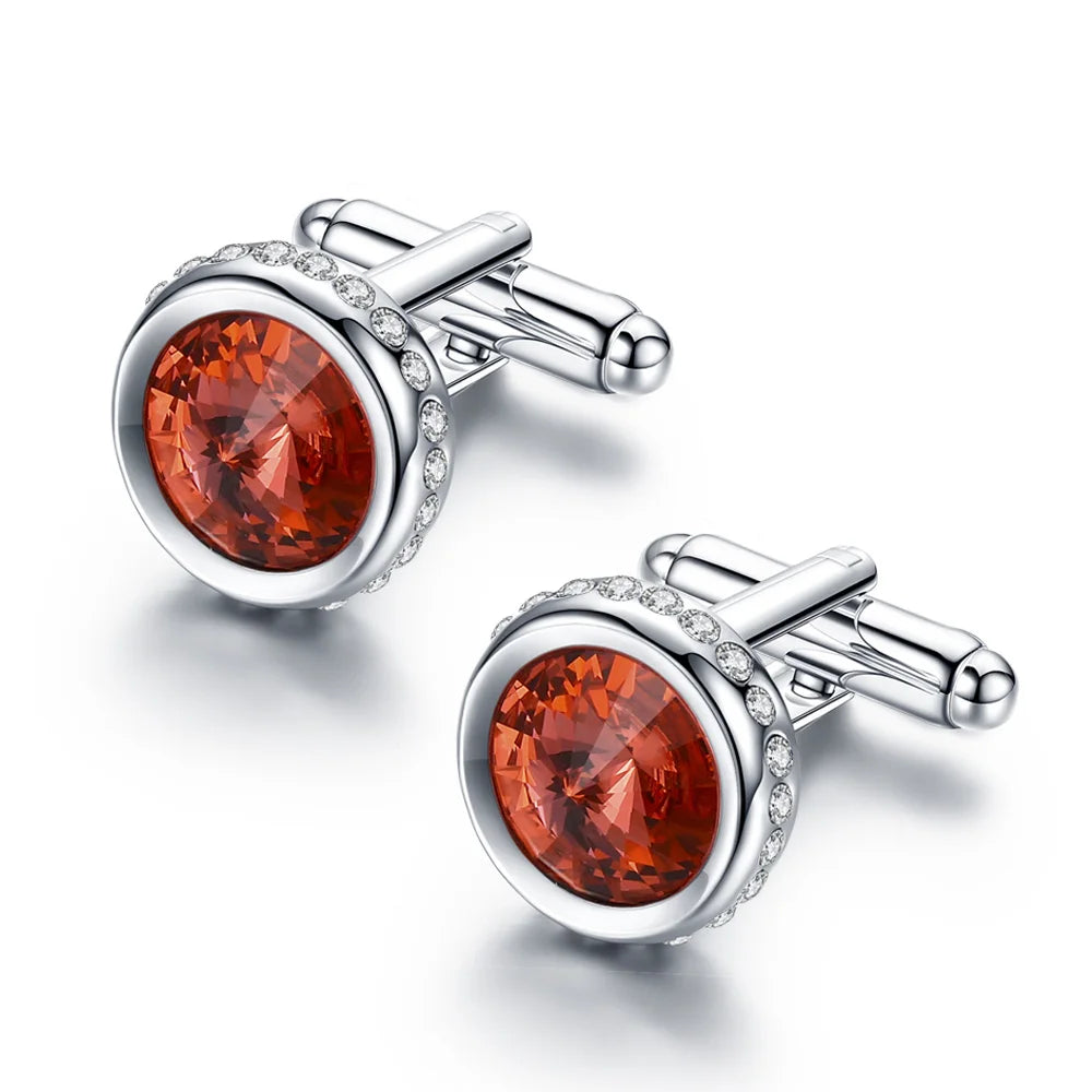 Men's Crystal Shirt Cuff Links Groomsmen Gift for Him Wedding Cufflinks for Men Fathers Husbands and Friends