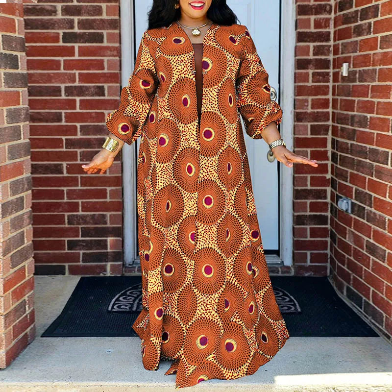 Plus Size Cover-ups VONDA Women Long Cardigans 2025 Bohemian Printed Long Sleeve Shirt Casual Loose Fashion Vintage Beach Top