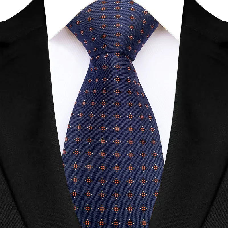 Luxury 8CM Mens Ties Polka Dot Necktie Formal Classic Business Necktie Jacquard Woven Neck ties For Men Groom Wedding Party