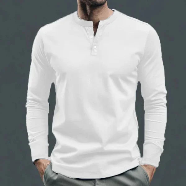 Cross-border Spring and Autumn Clothing European and American Men's T-Shirt Long-sleeved Men's Base Henry Shirt