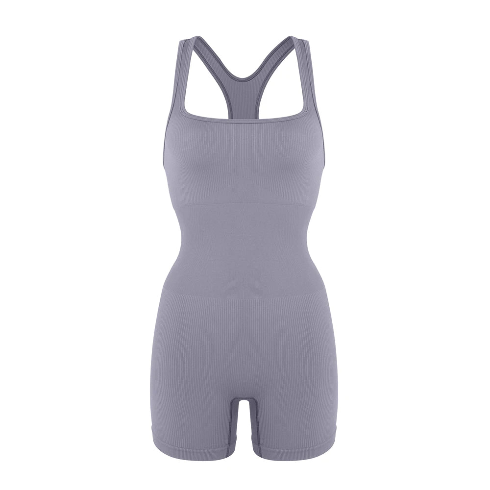 Seamless Bodysuiyts for Women Contracted Tummy Control Rompers Sexy Sleeveless Backless Yoga Sets Jumpsuits Women's Clothings