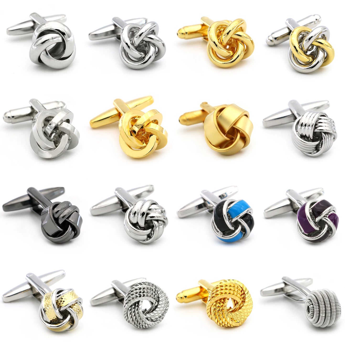 iGame Fashion Knot Cuff Links Quality Brass Material Woven Ball Design Cufflinks For Wedding Men