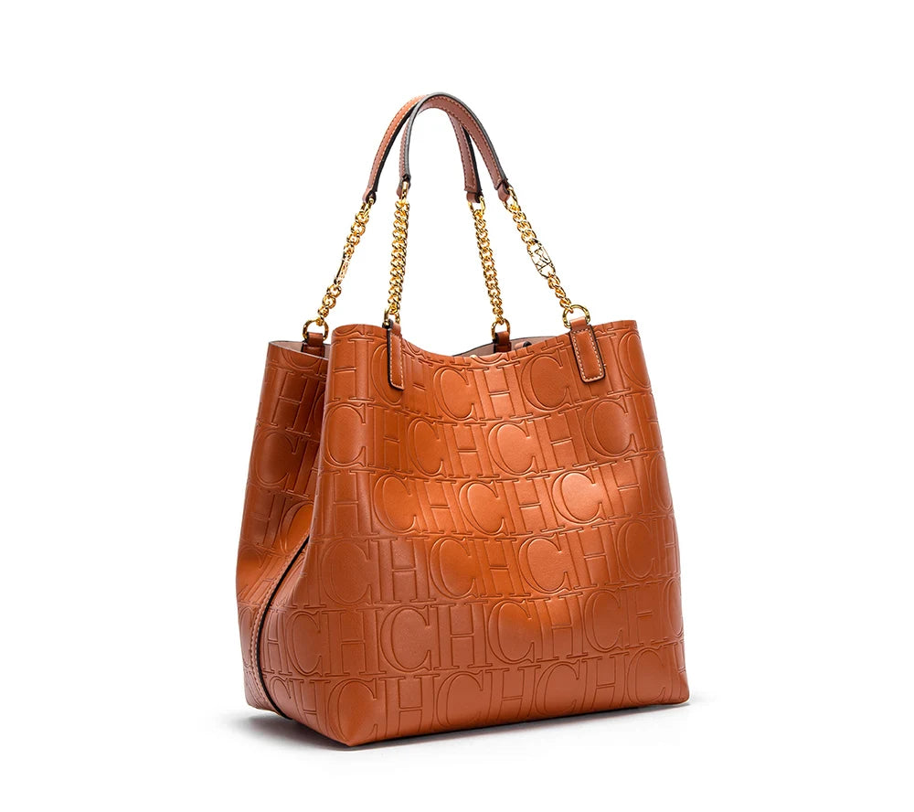CH Superior Sense of Solid Colour Simple Style Ladies Large Capacity Tote Bag Daily Commuting Fashion Style Ladies Versatile