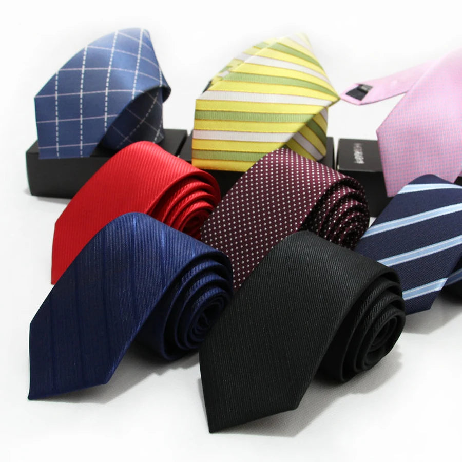 Luxury 7CM Mens Ties Striped Dot Necktie Formal Classic Business Neck Ties Jacquard Woven Necktie For Men Groom Wedding Party