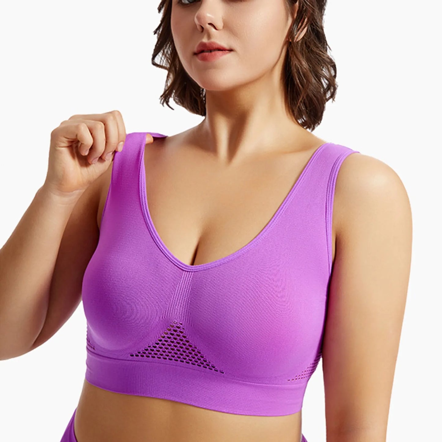 Women Large Size Bra Vest Daily Casual Running Fitness Yoga Beauty Tank Top Sports Vest Without Steel Rims Comfy Breathable Bra