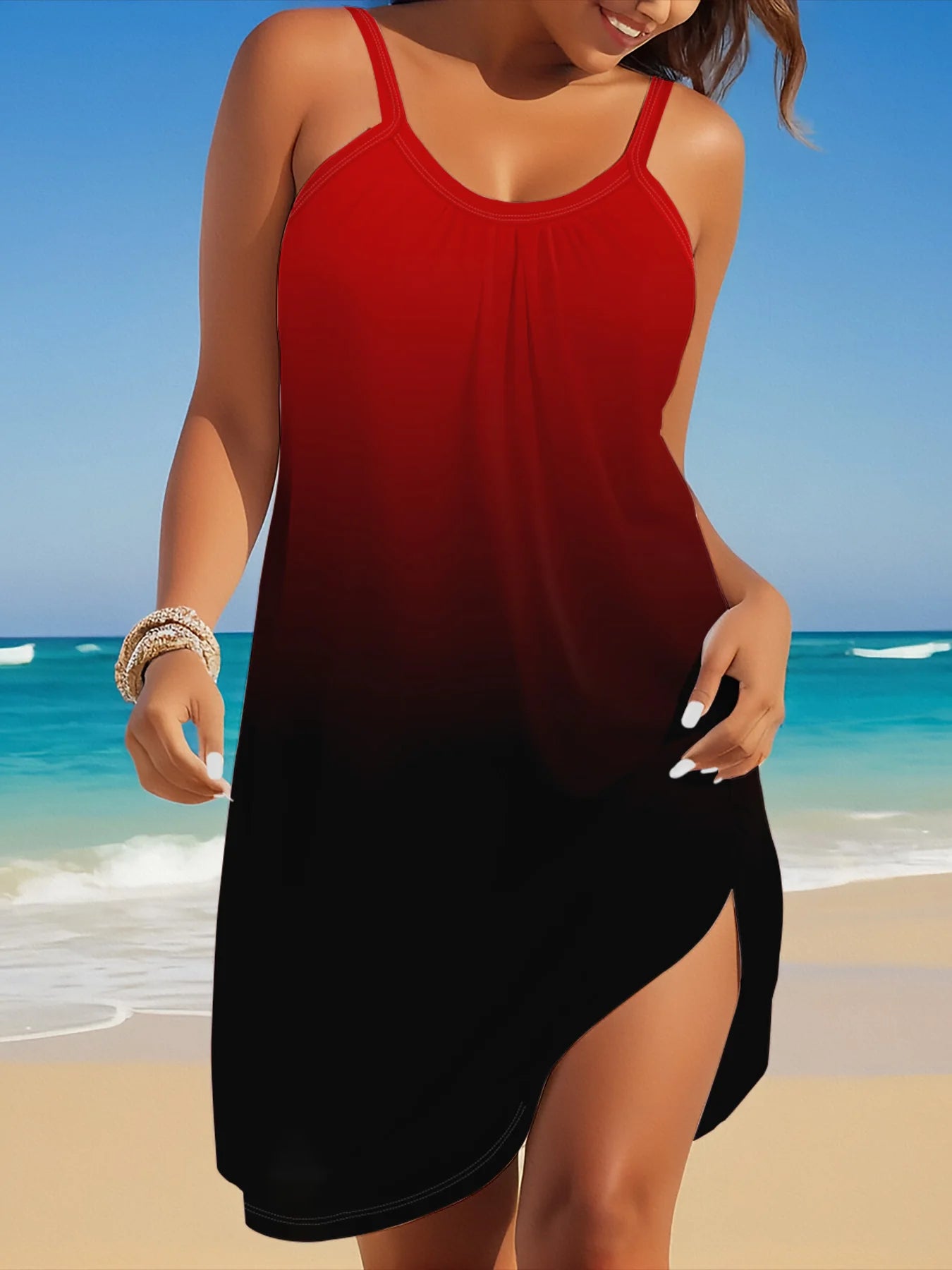 2024 Women's Summer Sleeveless Print Casual Dress Summer Dress for Holiday Women Clothing