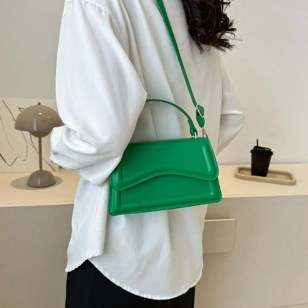 New Fashion Sling Shoulder Bag Trend PU Leather Messenger Handbags Solid Color Leisure Stylish Crossbody Bags For Women Girls