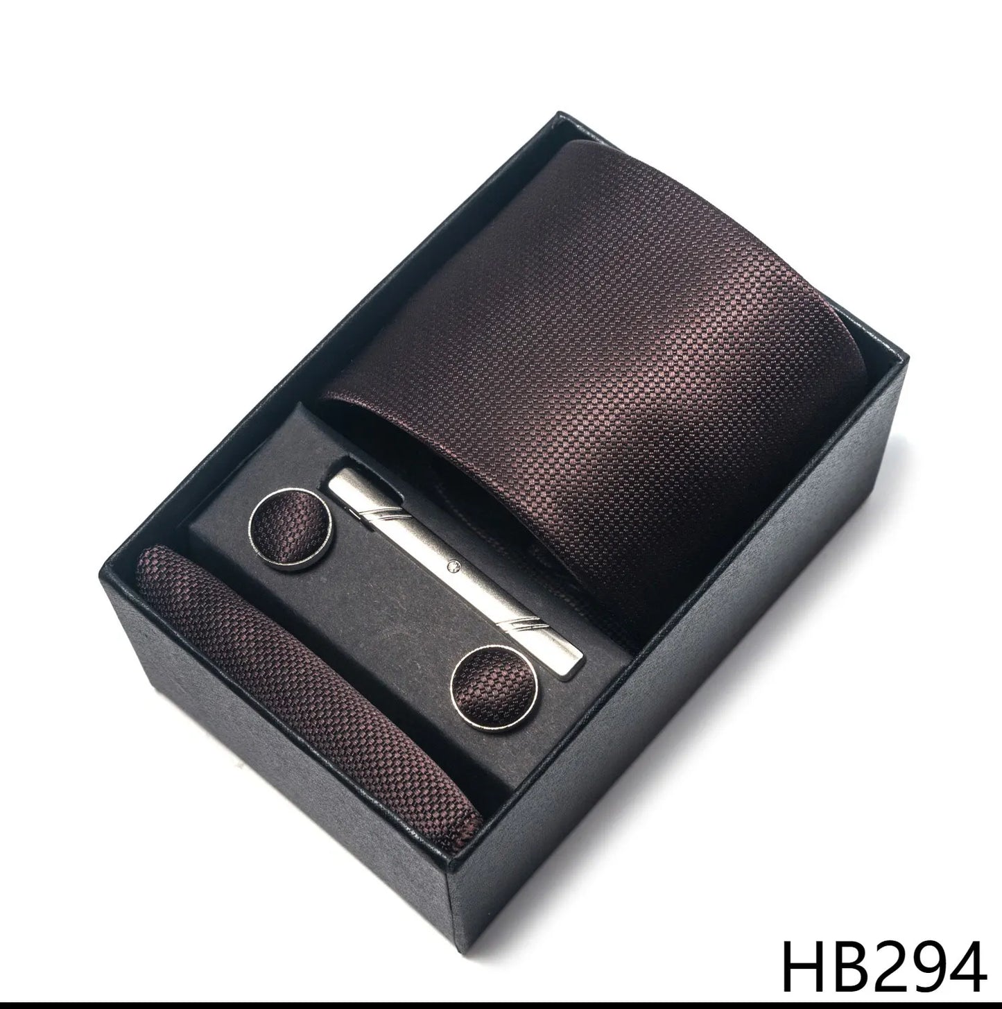 Luxury Brand 8 cm Tie Handkerchief Cufflink Clip Set For Men Wedding Gravata Suit Accessories Holiday Gift Box