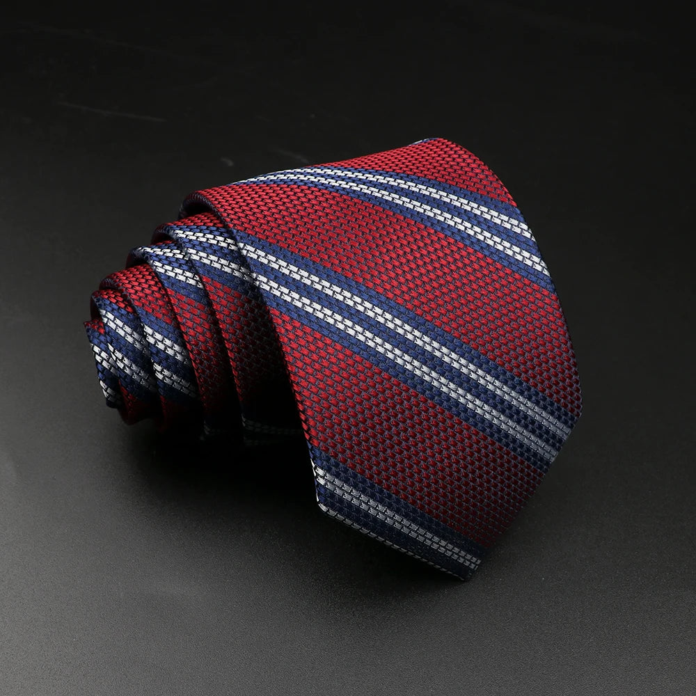 New Style Fashion Jacquard Floral Paisley Necktie Polyester Male Narrow Red Blue Tie Suit Shirt Gift For Men Accessory Gravatas