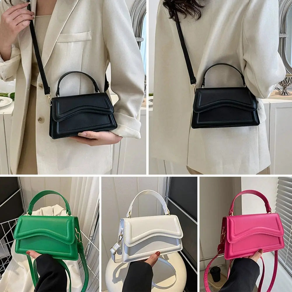 New Fashion Sling Shoulder Bag Trend PU Leather Messenger Handbags Solid Color Leisure Stylish Crossbody Bags For Women Girls