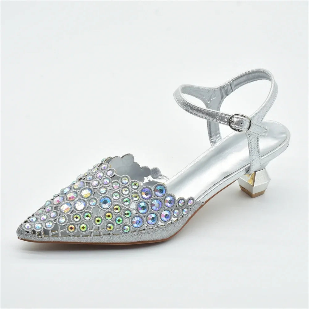Hot Selling Pointed Toe Ladies Shoes Matching Bag Set for Nigeran Wedding Party Pumps Shoes for Women 2025 Designer Luxury