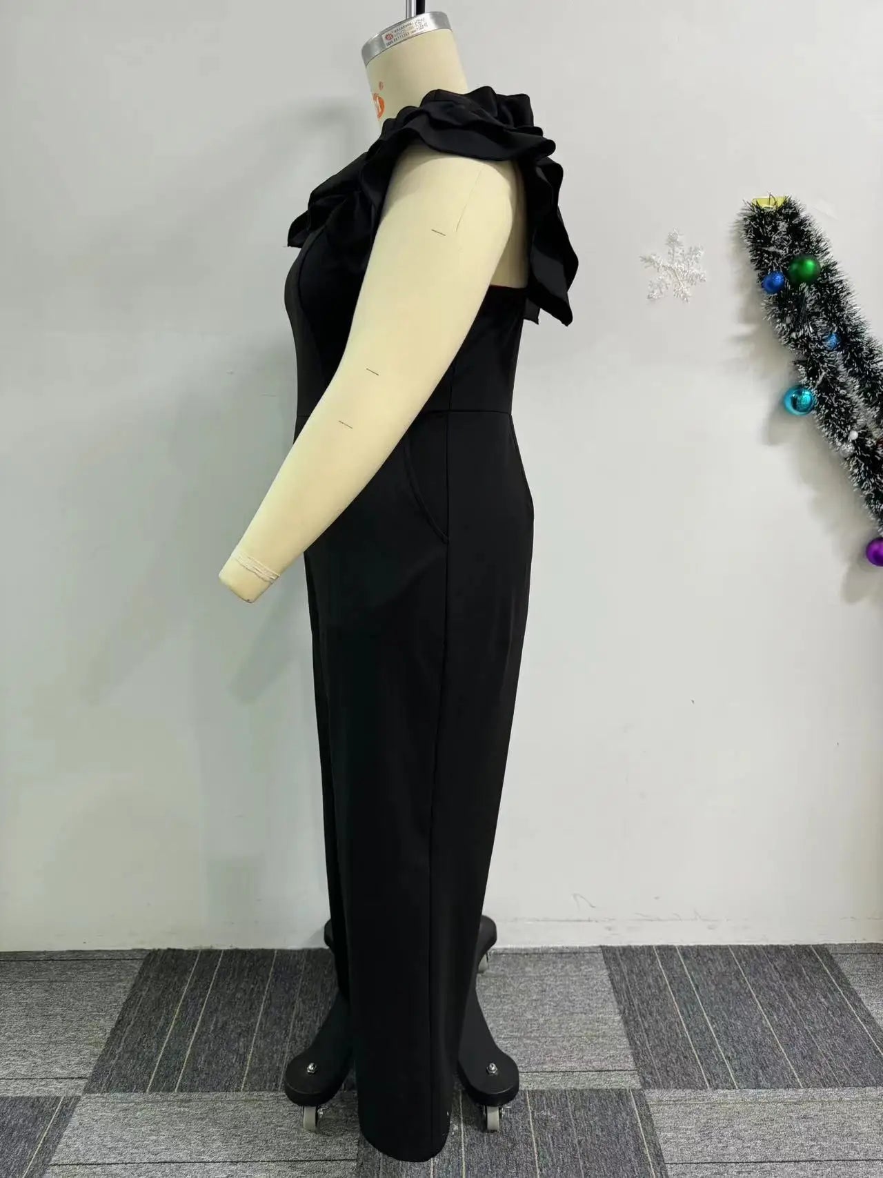 Plus Size Women Clothes Jumpsuit Summer Clothes Black Urban Leisure Bodysuit New 2024 Wide Leg Jumpsuit