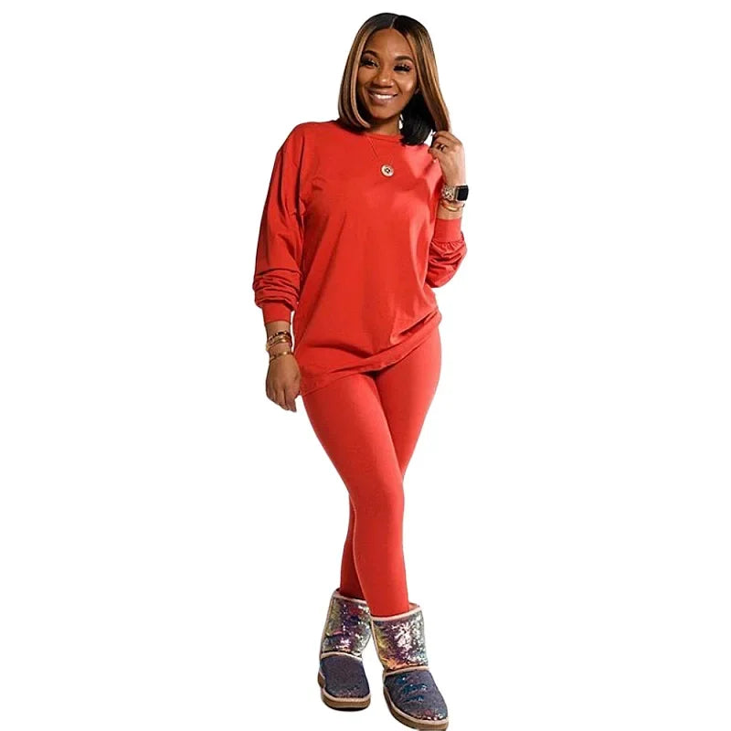 two piece set women 2 piece set stacked leggings clothes for women outfits stacked pants tracksuit female fall clothes 2024