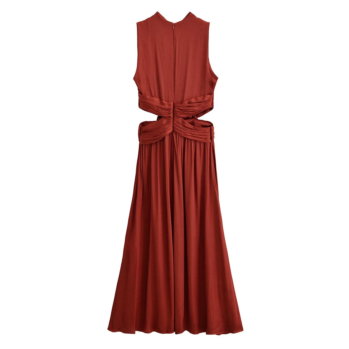 Spring Summer Ruched Dress Women's Sleeveless Backless Long Dresses Party Evening Midi Dresses Vestidos s Backless Long Dresses