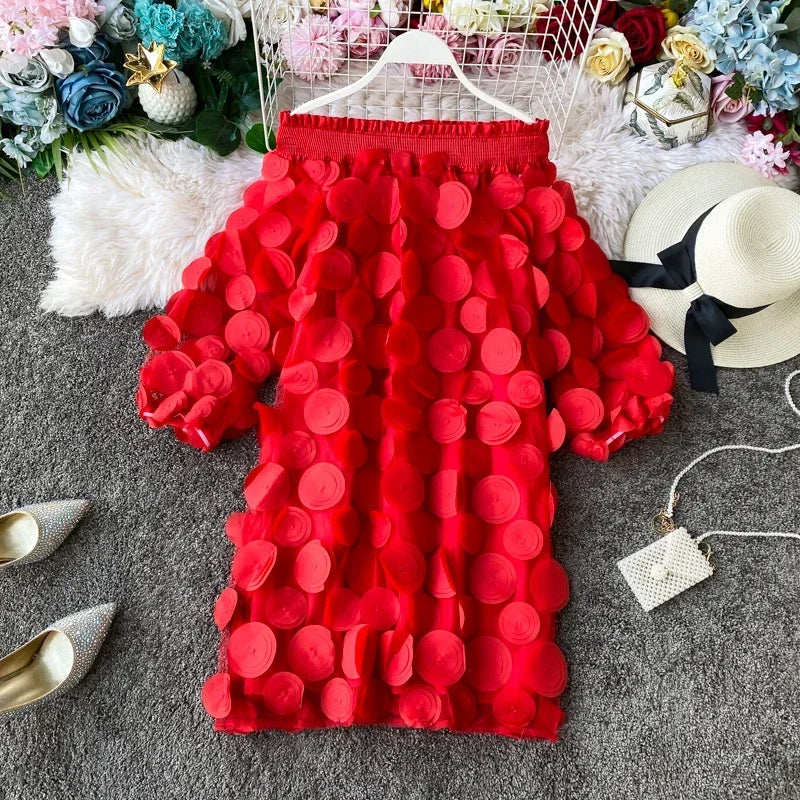 2024 Spring Sexy off shoulder dresses bandage short Dress summer flower Party casual Women beach holiday a-line elegant dress