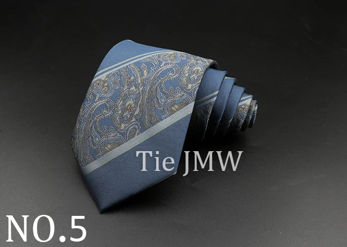 8 cm Tie Gravatas Newest Design Woven 8 cm Silk Necktie Wedding Business Suit Accessories Blue Man Dot Fit Group Party Office